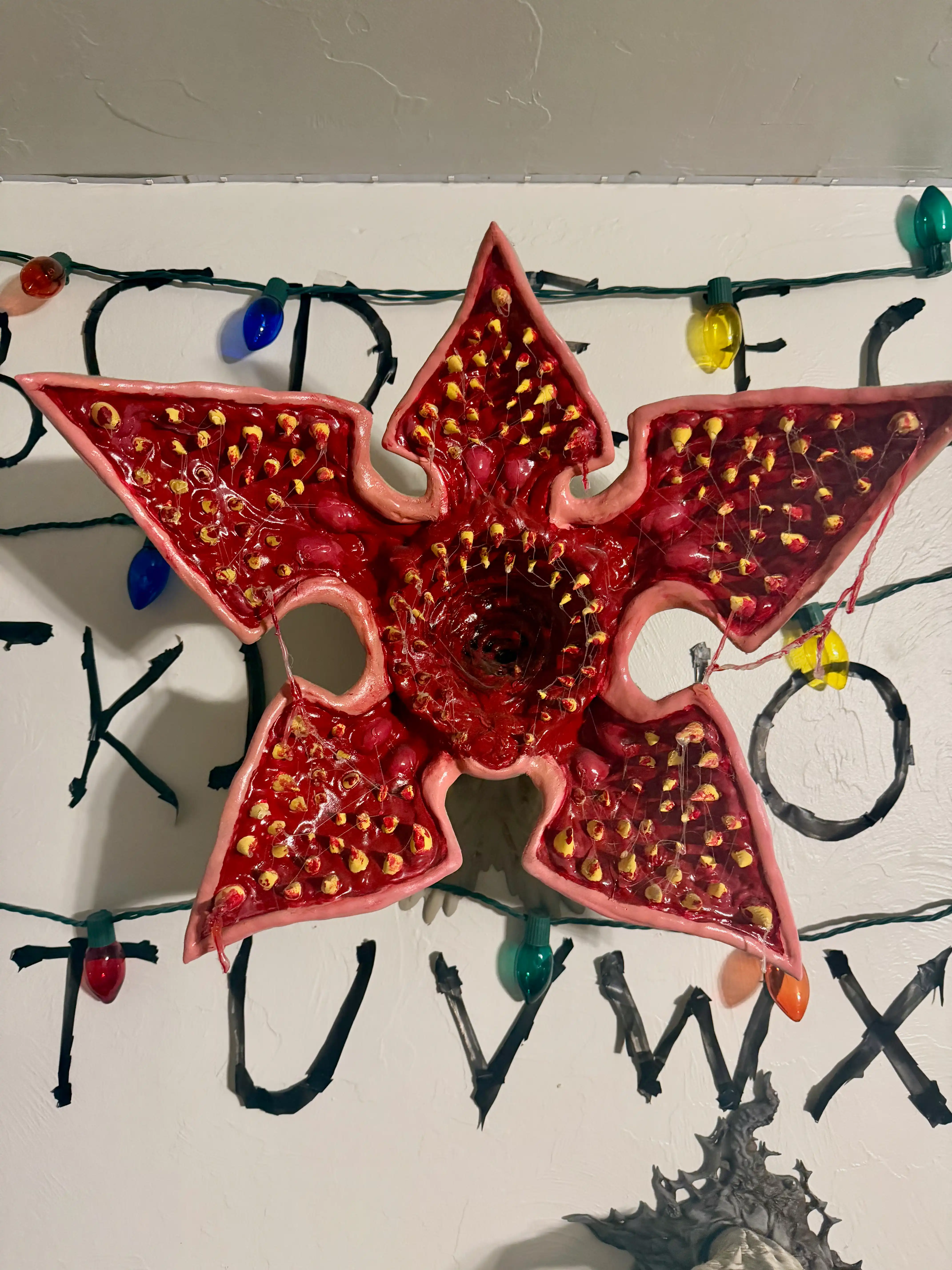 Demogorgon open-petal flower mouth 3D printed wall mount display